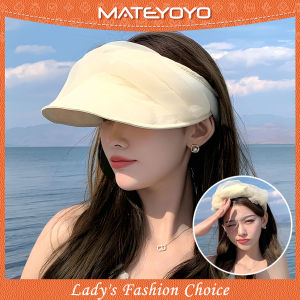 MATEYOYO Women Sun Cap 2 Styles Womens Beach Hat Sun Visor Hat Casual Sun Hats Portable Beach Cap Large Brim Cap Sun Protection Cap UV Protection Organza Hats for Summer Outdoor Travel