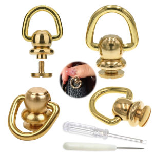 2pcs D-Ring Brass Rivets/Kait Dompet Kuningan Bisa Diputar Sampai 360 Derajat