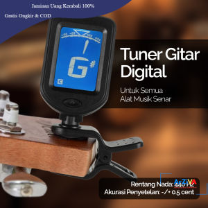 Tuner Gitar Digital Chromatic Universal Tone Calibration - AT-01A - Black