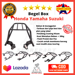 Breket Box Begel Box Dudukan Box Honda Yamaha Suzuki Beat New Verza Vario 125/150 Thunder Lexi Mio Sporty Mio J Nex Xeon Vixion  Jupiter Scoopy Vega R New CBR 150 Vario Techno New CBR 150 Supra X 125 Supra Fit New Revo Absolute Spacy