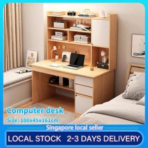 Simple Desk Bookshelf All-in-one Computer Desk Storage Space Student Home Study Bedroom Office Desk with Household Furniture