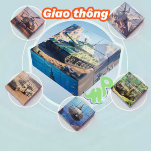 Đồ chơi hộp xếp hình nam châm 6 mặt nhiều chủ đề cho bé