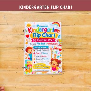 Kindergarten 18-in-1 Preschool Learning Flip Chart for Kids ABC Numbers Colors & More (Ages 3-6)