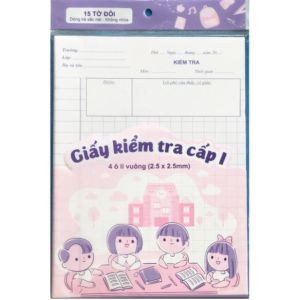 Giấy kiểm tra cấp 1 (4 ô li vuông 15 tờ đôi) - ND