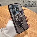 For infinix Smart 9 X6532 Hot 50i X6531 X6531B Tecno Spark Go 1 Pop 9 Spark Go 2025 VRQR Phone Case Full edge electroplated glitter card diamond butterfly bracket. 