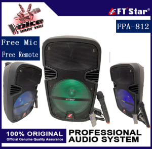 FT-Star 12" LED Party Speaker with BluetoothMicro SDFM and Wireless Micand Remote FPA-812