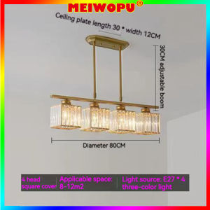 Retail And Wholesale Three Color Light Ceiling Lamp Luxury Crystal Gold Chandelier Bar Living Room Restaurant Long Strips