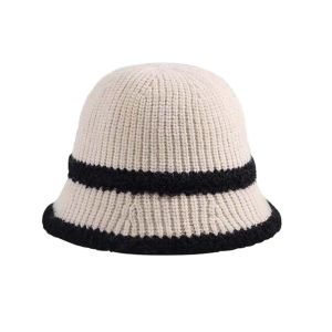 QUINT Hollow Out Knitted Bucket Hat Breathable Temperament Sun Protection Cap Visor Cap French Style Woven Fisherman Hat Outdoor