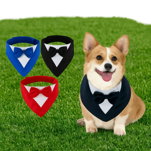 FDHJWSFD Khăn nước bọt Cà vạt nơ cho chó Bộ vest công sở Thoải mái Khăn bandana cho thú cưng Trang trí thú cưng Dễ thương Khăn tam giác cho mèo Phụ kiện thú cưng cho đám cưới