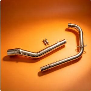 Honda TMX 125–150 Stainless Elbow on Akrapovic K10 with DB Reducer
