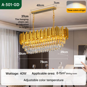 GOGEOUS Luxury Gold crystal chandelier modern design tricolors pendant lights for ceiling chanderliers for living room crystal chandelier ceiling light sala chanderlier for kitchen dining bedroom chandeliers for low ceiling high ceiling