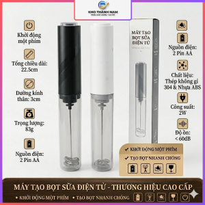 Máy Tạo Bọt Sữa Điện Tử Cầm Tay Cao Cấp - Máy Đánh Bọt Cà Phê Trứng Mini Chạy Pin AA Tiện Lợi