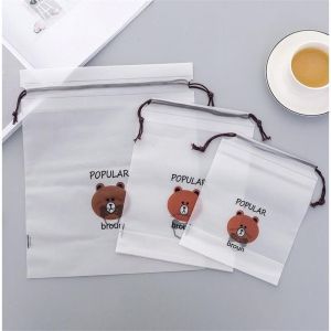 【READY STOCK】Storage Bag Gift Bag Travel Laundry Cloth Bag Bear Waterproof Transparent