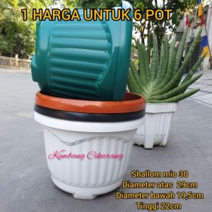 (6 pcs) SHALLOM MIO 30 : pot bunga bulat besar tebal cantik murah