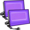 Onforu 2 Pack 60W LED Black Lights, Blacklight Flood Light with Plug, IP66 Waterproof Black Lights for Dance Party, Glow in The Dark, Halloween Lights, Body Paint, Fluorescent Poster, Neon Glow. 