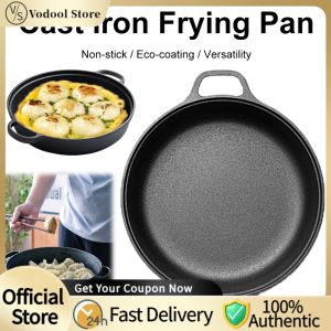 Premium Cast Iron Frying Pan 8.7/9.8/11/11.8 Inch Double Handle Griddle for Versatile Cooking and Baking