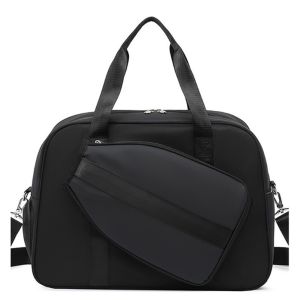 JURHOMIE Nylon Pickleball Racket Shoulder Bag with Shoe Compartment Large Capacity Pickleball Paddle Bag Multifunctional Waterproof Pickleball Handbag Tote