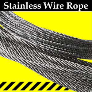 TwinjeanIII 5 Meters Grade 304 Stainless Steel Wire Rope 5-6-8-10-12mm Ideal for Lifting/Pulling