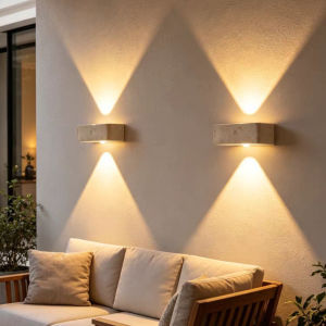 Outdoor Waterproof Wabi Sabi Guesthouse Courtyard Villa Travertine Wall Light Dining Room Balcony Shining Up and Down Wall Lamp