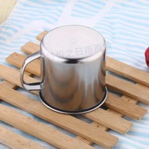 Gelas Mug /Gelas Kopi Dengan Penutup Stainless Steel 10cm