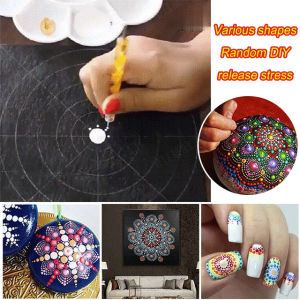 GiiMall Mandala Stencil and 13 Dotting Tools for  Art Projects