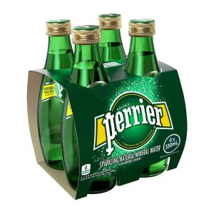 Perrier Sparkling Natural Mineral Water 330ML x 4 Pack