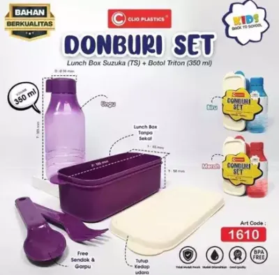 LUNCH BOX SET DONBURI SET/TEMPAT BEKAL ANAK DONBURI SET DAIMURA STORE