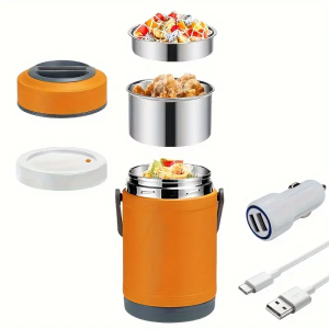 2LStainless Steel USB Electric Heated Lh Box Food Warmer Bento Lh Box Container For Hot Thermal Boxs
