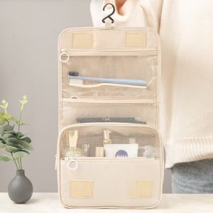 New Korean-Style Hanging Travel Toiletry Bag - Spacious & Multi-Functional Cosmetic Organizer with Carry Handle | Portable Lightweight for Travel & Daily Use