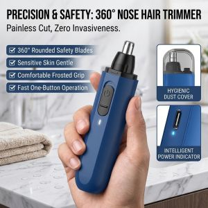 German Quality Electric Nose Hair Trimmer Rechargeable USB Portable Nose Hair Clipper Compact Personal Grooming Tool for Home Travel Use