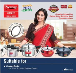 Prestige Black Rubber Gasket SKU.NO.60010 deluxe plusPrestige Deluxe Alpha  Stainless Steel Cooker Gasket 6. 5  8 & 10 Litres model