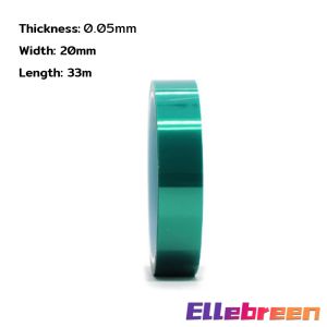 Green PET Film Tape High Temperature Heat Resistant Plating Shield Insulation Protection Length 33m