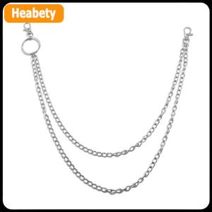 【2-3 days delivery】 1 2 3 Layer Long Metal Belt Chain Rock Punk Hook Trousers Pant Waist Link Metal Wallet Chain Keychain Ring Clip Keyring HipHop Jewelry