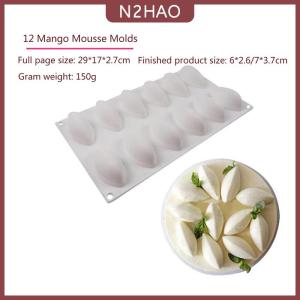 N2HAO 12 khoang Silicone bánh fondant khuôn hình thức quenelle hình khuôn Mousse bánh công cụ
