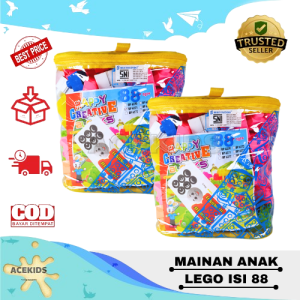 Mainan Anak Block Edukasi Lego Isi 88 Bongkar Pasang Edukasi Acekids