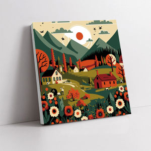 [20x20] Paint By Number Painting By Numbers Kit DIY Digital Lukisan Canvas Seri G Scenery Pemandangan Landscape