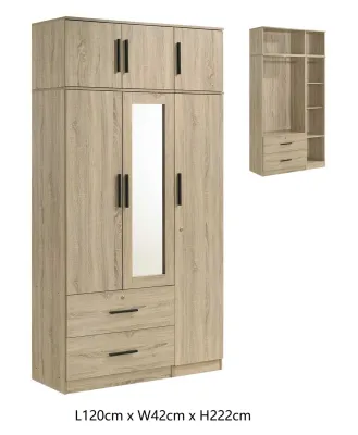 Fully Laminated Soft Closing Wardrobe With/Without Mirror