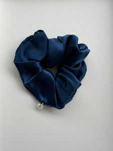 ready stock 19mm mulberry silk hair scrunchies for women dark blue hair tie for lady high quality hair accessories