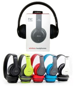 หูฟังบลูทูธ P47เสียงดี Wireless Bluetooth Stereo Headset หูฟังบลูธูทไร้สาย คละสี รับโทรศัพท์ได้ ฟังวิทยุได้ ฟังเพลงMP3ผ่านเมมการ์ดได้ เสียงเบส