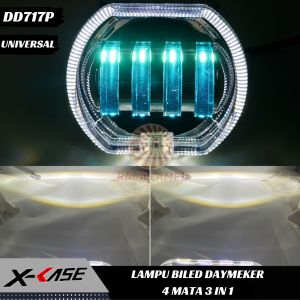 Lampu Depan Biled+Shroud Model Daymeker projie 4 mata Led Universal PNP