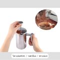 French Press เครื่องชงกาแฟสเตนเลสสตีลสองชั้นหม้อชาแบบฝรั่งเศสพร้อมตัวกรองผลิตขึ้นเพื่อมีอายุการใช้งาน. 