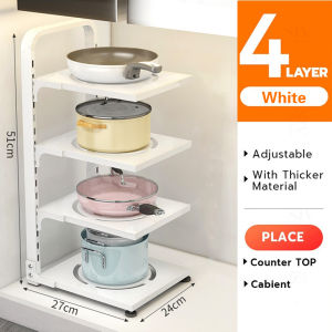 NaturHome 4 Layers Kitchen pan organizer Under Sink Countertop Multipurpose Rack Countertop Storage Rack