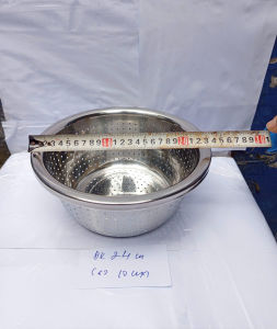 (mua 5 tặng 1) rổ âu lổ inox tròn đường kính 24cm cao 10cm