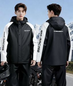 Raincoat for Motorcycle Rider Waterproof for Men Women Adult Split Raincoat Suit All-adhesive PVC Material Full Body Heavy Rain Protection