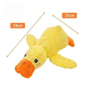 Duck Shape Plush Pet Toy for Dog Cat Squeaky Sounding Interactive Chew Toy Puppy Teeth Cleaning Energy Release Resistant Grinding Pet Supplies