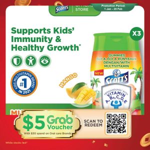 [3 Pack] SCOTTS Multivitamin Gummies for Kids Vitamin A B6 C D & Zinc For Healthy Growth Bone Eye Mango 60s