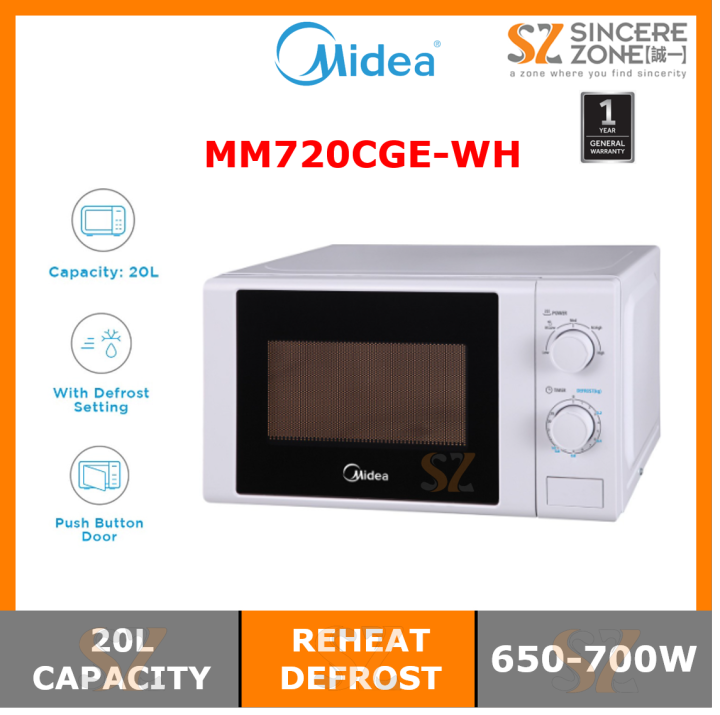 MIDEA MM-720CGE-WH 20L MICROWAVE OVEN (MM720CGE / MM-720CGE) | Lazada