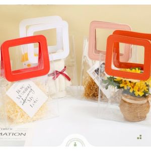 [LOẠI DÀY] Túi PVC Quai Da Vuông ST GROUP kèm đầy đủ phụ kiện Túi Quà Lễ Tết đựng bánh kẹo hoa trái cây thời trang siêu bền chắc chống thấm nước