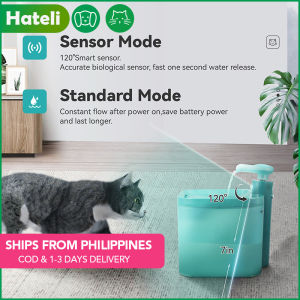 HATELI 2.2L SmartTail Pet Cat Smart Water Dispenser Wireless Unplugged Automatic Circulation Filtration Flowing Automatic Dog Water Dispenser with Motion Sensor