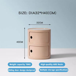 【IN STOCK】Nordic Simple Round Bedside Cabinet Fashion Storage Cabinet Living Room Sofa Side Cabinet